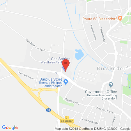 Position der Autogas-Tankstelle: Westfalen Tankstelle in 49143, Bissendorf