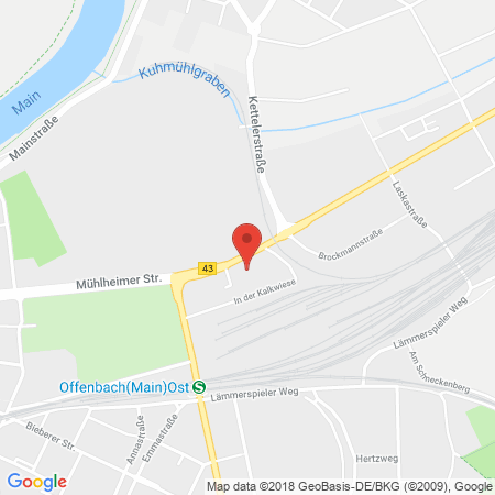 Position der Autogas-Tankstelle: Hessol in 63075, Offenbach