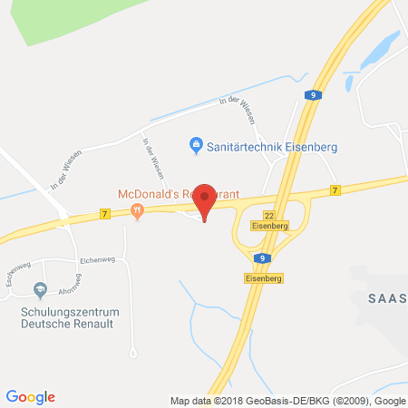 Position der Autogas-Tankstelle: Agip Service Station in 07607, Eisenberg