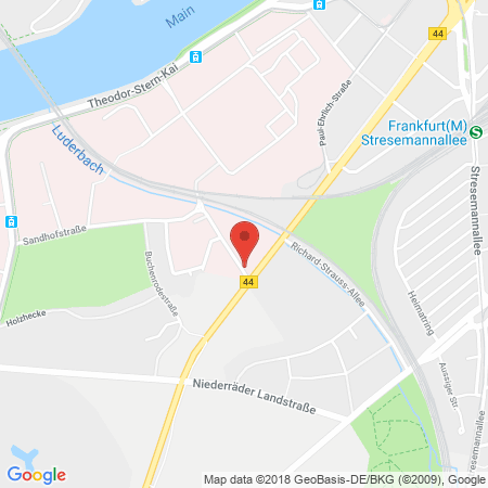 Position der Autogas-Tankstelle: Shell Station in 60596, Frankfurt am Main