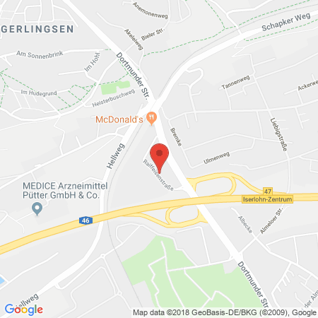 Position der Autogas-Tankstelle: Stellfeld&Ernst GmbH in 58638, Iserlohn-Zentrum