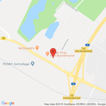 Position der Autogas-Tankstelle: Westfalen-Tankstelle in 50829, Köln