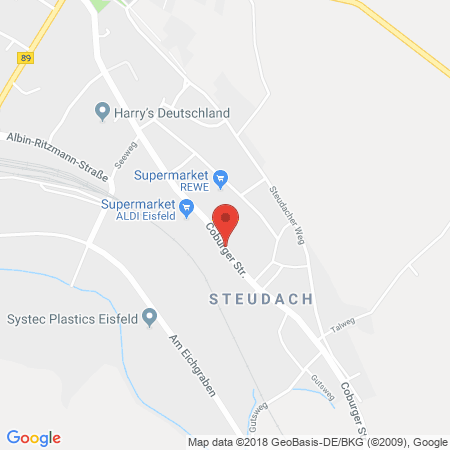 Position der Autogas-Tankstelle: Agip Tankstelle in 98673, Eisfeld