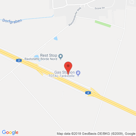 Position der Autogas-Tankstelle: BAB Börde Nord (Total) in 39343, Groß Santersleben