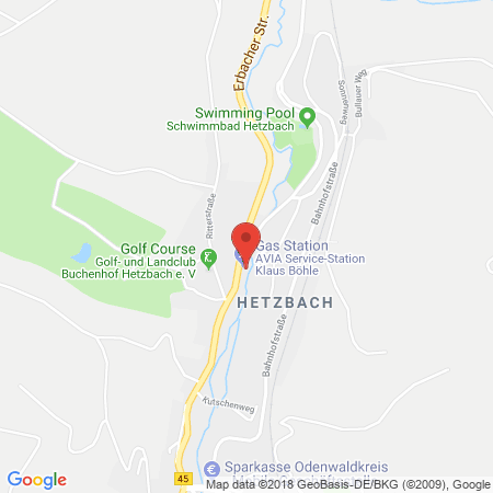 Position der Autogas-Tankstelle: AVIA Station in 64743, Beerfelden-Hetzbach