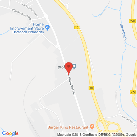 Position der Autogas-Tankstelle: Schuster & Sohn KG (Tankautomat) in 66954, Pirmasens
