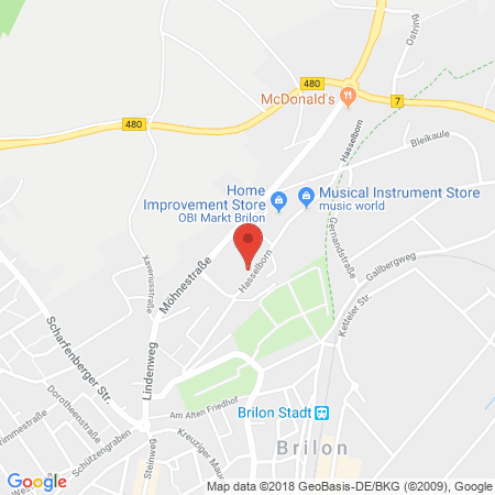 Standort der Autogas Tankstelle: Kaiser Mineralöl u. Tankstellen GmbH in 59929, Brilon