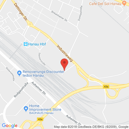 Position der Autogas-Tankstelle: HEM Tankstelle in 63450, Hanau