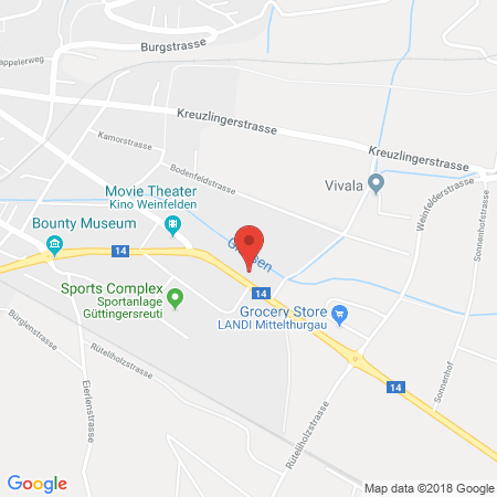 Position der Autogas-Tankstelle: Kreuzgarage AG in 8570, Weinfelden