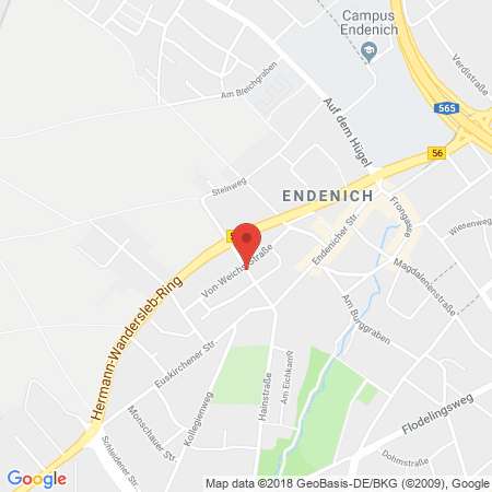 Position der Autogas-Tankstelle: Shell Station Podojil GmbH in 53121, Bonn-Endenich