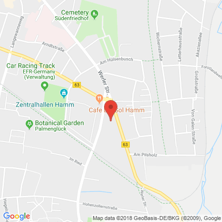 Position der Autogas-Tankstelle: Star Tankstelle in 59063, Hamm