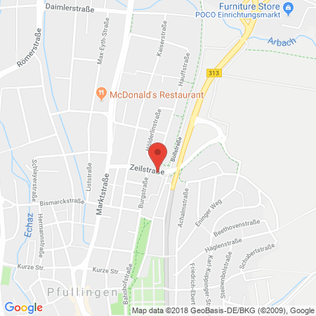 Standort der Autogas Tankstelle: Aral Ankele Tankstellen GmbH & Co.KG in 72793, Pfullingen