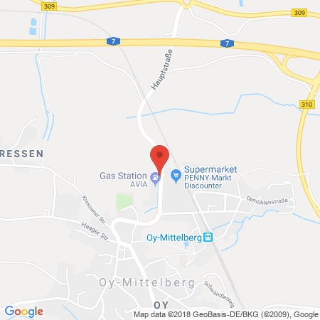 Position der Autogas-Tankstelle: AVIA Tankstelle Keslar Mineralöl GmbH in 87466, Oy-Mittelberg