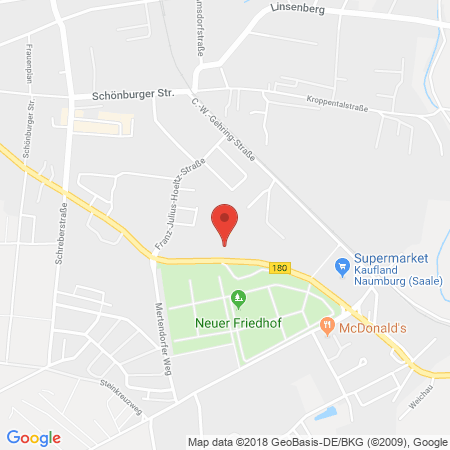 Position der Autogas-Tankstelle: Jet Tankstelle Naumburg in 06618, Naumburg