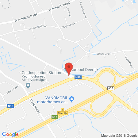 Position der Autogas-Tankstelle: Texaco in 8540, Deerlijk