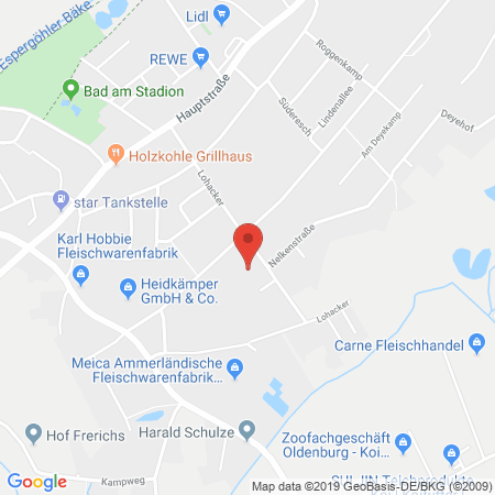 Position der Autogas-Tankstelle: HIRO Automarkt GmbH in 26188, Edewecht
