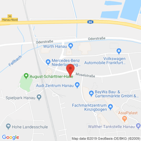 Position der Autogas-Tankstelle: Auto-Service-Hanau in 63452, Hanau