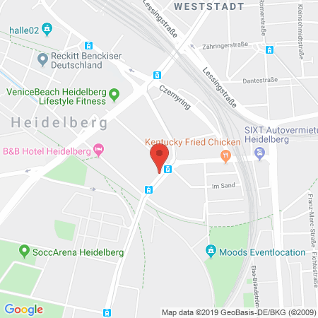 Position der Autogas-Tankstelle: H. Breidenbach & Co. in 69115, Heidelberg