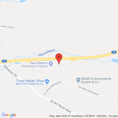 Position der Autogas-Tankstelle: BAB-Tankstelle Vogtland Süd (Shell) in 08606, Tallitz