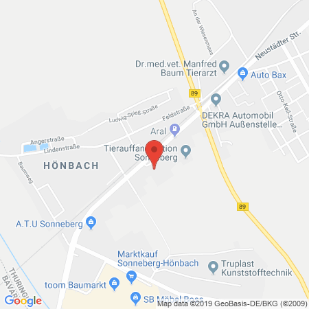 Position der Autogas-Tankstelle: Autohaus M. Staffel GmbH & Co. KG in 96515, Sonneberg
