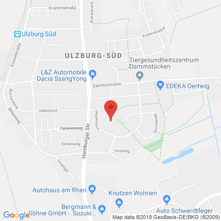 Position der Autogas-Tankstelle: L&Z Automobile in 24558, Henstedt-Ulzburg