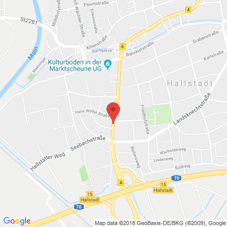 Position der Autogas-Tankstelle: bft Tankstelle Walther in 96103, Hallstadt