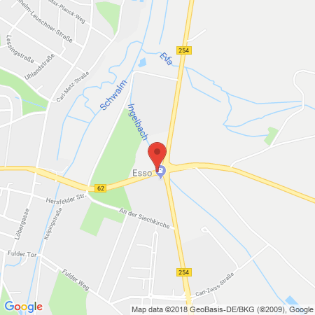 Position der Autogas-Tankstelle: ESSO / Opel Hartmann GmbH in 36304, Alsfeld