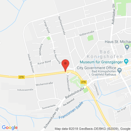 Standort der Autogas Tankstelle: bft Tankstelle Walther in 97631, Bad Königshofen