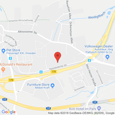 Position der Autogas-Tankstelle: Autozentrum Rausch in 01156, Dresden