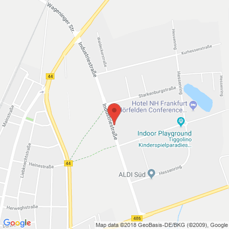 Position der Autogas-Tankstelle: Total Tankstelle in 64546, Mörfelden-Walldorf