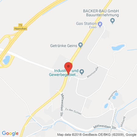 Position der Autogas-Tankstelle: Opel-Autohaus Scheffler in 09661, Hainichen