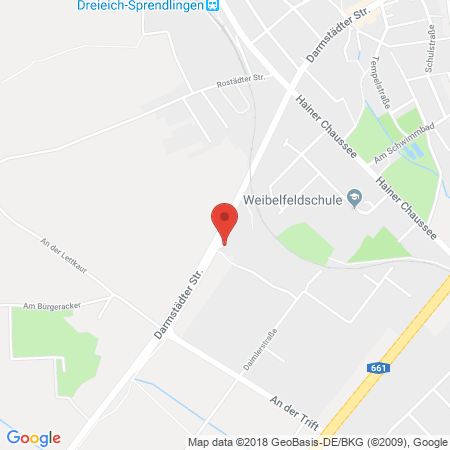 Position der Autogas-Tankstelle: Total-Tankstelle in 63303, Dreieich