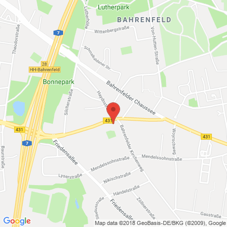 Position der Autogas-Tankstelle: Total-Tankstelle in 22761, Hamburg
