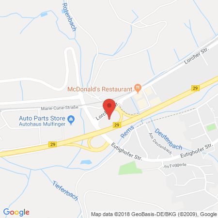 Position der Autogas-Tankstelle: Total-Tankstelle in 73525, Schwäbisch Gmünd