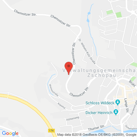 Position der Autogas-Tankstelle: Star-Tankstelle in 09405, Zschopau