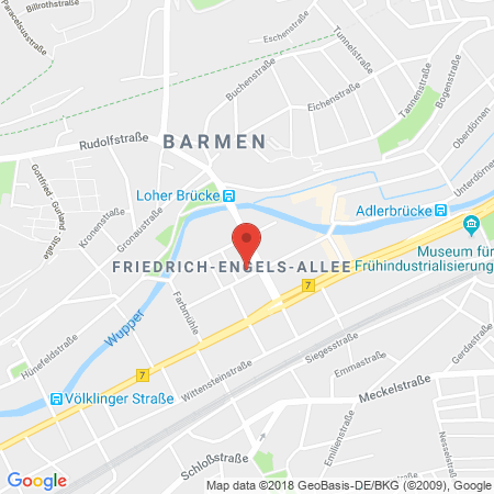 Position der Autogas-Tankstelle: Star-Tankstelle in 42285, Wuppertal