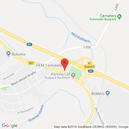 Position der Autogas-Tankstelle: HEM Tankstelle in 56154, Boppard