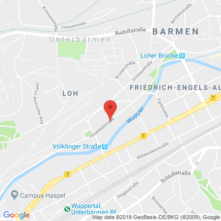 Position der Autogas-Tankstelle: Carsten Lusebring GmbH in 42285, Wuppertal-Elberfeld