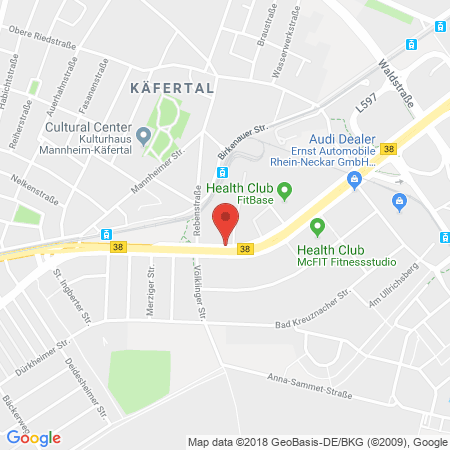 Position der Autogas-Tankstelle: Brenner GmbH in 68309, Mannheim