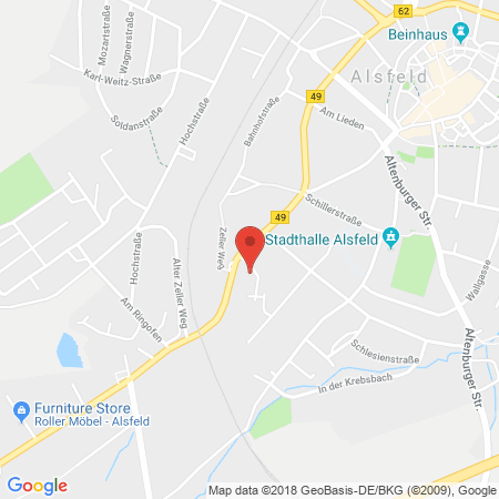 Standort der Tankstelle: Raiffeisen Tankstelle in 36304, Alsfeld