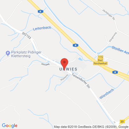 Position der Autogas-Tankstelle: Bft-tankstelle Ostermeier in 83451, Piding