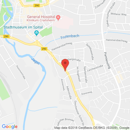 Position der Autogas-Tankstelle: JET Tankstelle in 74564, Crailsheim