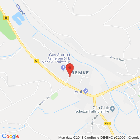 Standort der Autogas Tankstelle: Raiffeisen Sauerland eG in 59889, Eslohe