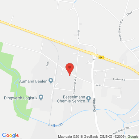 Position der Autogas-Tankstelle: Raiffeisen Ostmünsterland Eg in 48361, Beelen