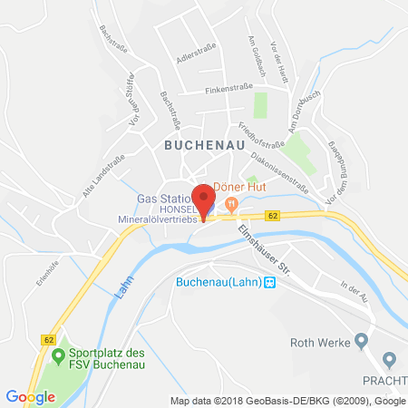 Position der Autogas-Tankstelle: Honsel Ts Buchenau in 35232, Dautphetal - Buchenau