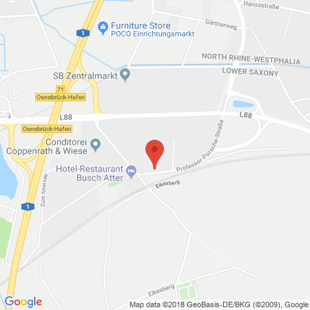 Position der Autogas-Tankstelle: Shell Tankstelle in 49076, Osnabrueck
