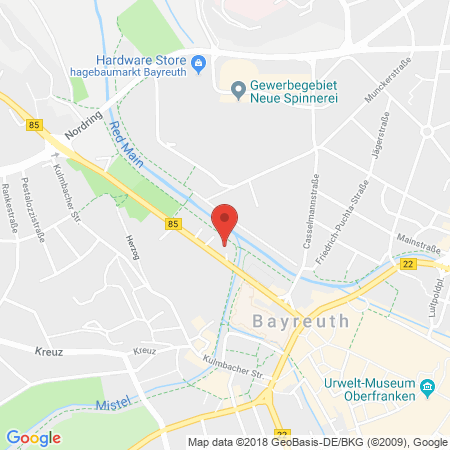 Position der Autogas-Tankstelle: Esso Tankstelle in 95445, Bayreuth