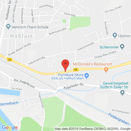 Position der Autogas-Tankstelle: bft Tankstelle Walther in 97437, Haßfurt