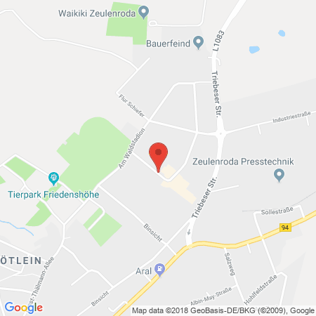 Position der Autogas-Tankstelle: Star Tankstelle in 07937, Zeulenroda-triebes