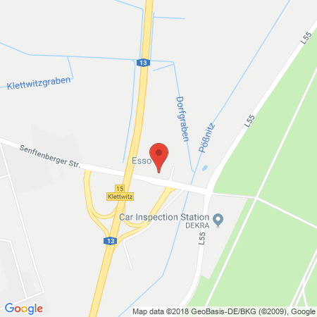 Position der Autogas-Tankstelle: Esso Tankstelle in 01998, Klettwitz